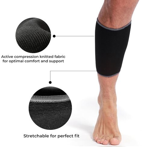 NeoTech Care Calf Compression Sleeve for Calves Support or Shin Splint (Black Color, Size S, 1 Unit) in Saudi Arabia