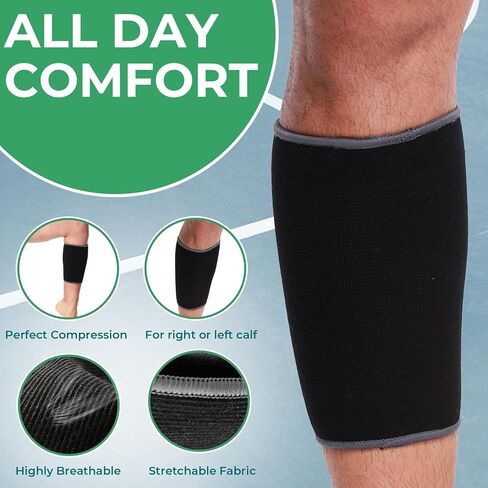 NeoTech Care Calf Compression Sleeve for Calves Support or Shin Splint (Black Color, Size S, 1 Unit) in Saudi Arabia
