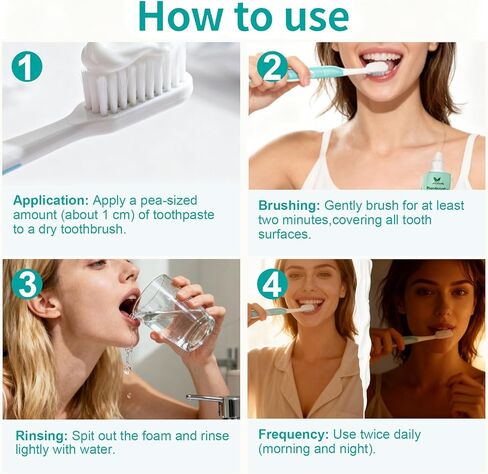 Fluoride Free Nano Hydroxyapatite Toothpaste: 2 Packs Natural Whitening & Remineralizing for Sensitive Teeth & Enamel Protection - Gentle Mint Flavor - 8.46 fl.oz in Kuwait