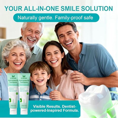Fluoride Free Nano Hydroxyapatite Toothpaste: 2 Packs Natural Whitening & Remineralizing for Sensitive Teeth & Enamel Protection - Gentle Mint Flavor - 8.46 fl.oz in Kuwait