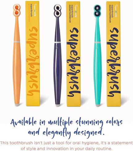 SuperMouth® SuperBrush® Manual Toothbrush – Ultra-Soft Patented SuperBristles® Conform to Teeth for 30X Better Cleaning, Deep Plaque Removal, Sensitive Teeth & Gum Care, Preteens to Adults in Saudi Arabia