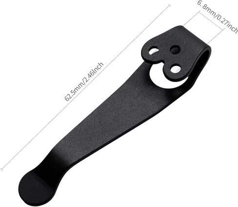 4 عبوات من مشبك جيب للحمل العميق من التيتانيوم متوافق مع Spyderco C81 C10 C11، Para 3، Paramilitary 2 والمزيد من نماذج السكاكين - 2.09 بوصة تصميم أسود ثلاثي الفتحات مع 6 قطع براغي in Kuwait