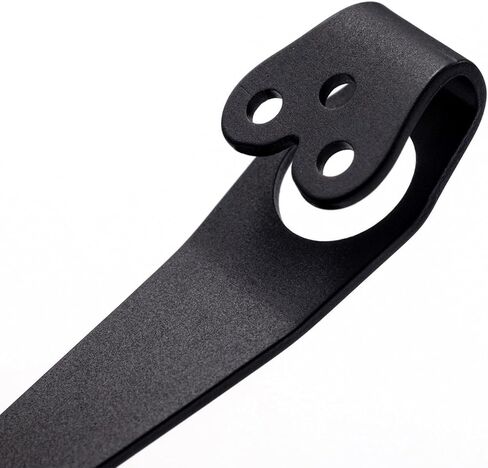 4 عبوات من مشبك جيب للحمل العميق من التيتانيوم متوافق مع Spyderco C81 C10 C11، Para 3، Paramilitary 2 والمزيد من نماذج السكاكين - 2.09 بوصة تصميم أسود ثلاثي الفتحات مع 6 قطع براغي in Kuwait