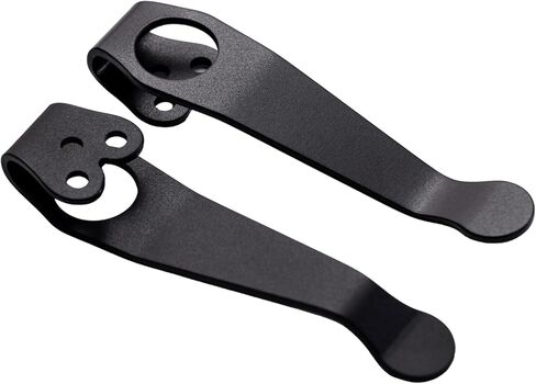 4 عبوات من مشبك جيب للحمل العميق من التيتانيوم متوافق مع Spyderco C81 C10 C11، Para 3، Paramilitary 2 والمزيد من نماذج السكاكين - 2.09 بوصة تصميم أسود ثلاثي الفتحات مع 6 قطع براغي in Kuwait