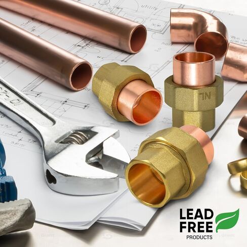 العرض العملاق DDDV0112 1-1/2" الحجم الاسمي بدون اتحاد مستقيم من الرصاص مع مآخذ العرق للاستخدام مع أنابيب النحاس 1-5/8" OD، 28 in Kuwait