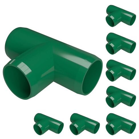 FORMUFIT 3/4" Tee Furniture Grade PVC Fitting in Black, Made in USA, UV-Resistant, Impact-Proof, 1.050" Actual Socket Diameter (Pack of 8) - F034TEE-BK-8 in Saudi Arabia