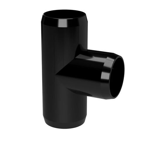 FORMUFIT 3/4" Tee Furniture Grade PVC Fitting in Black, Made in USA, UV-Resistant, Impact-Proof, 1.050" Actual Socket Diameter (Pack of 8) - F034TEE-BK-8 in Saudi Arabia