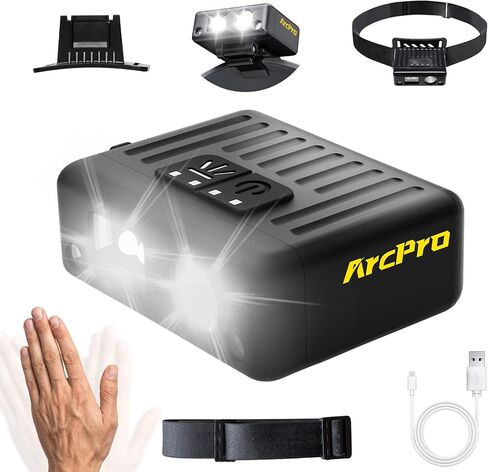 Ultra-Light (1.16oz) LED Clip on Hat Light with Motion Sensor - USB-C Rechargeable Cap Light, 5 Modes with Red Light, IPX6 Waterproof Headlamp for Fishing Hands-Free Clip-on Light(Black) in Saudi Arabia
