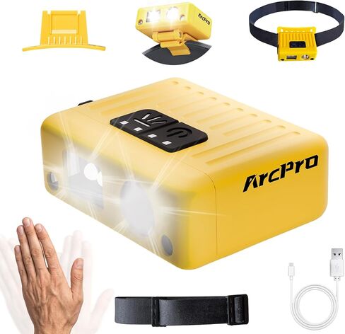 Ultra-Light (1.16oz) LED Clip on Hat Light with Motion Sensor - USB-C Rechargeable Cap Light, 5 Modes with Red Light, IPX6 Waterproof Headlamp for Fishing Hands-Free Clip-on Light(Black) in Saudi Arabia