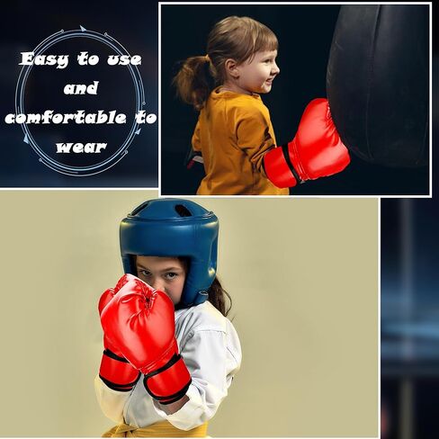 3-in-1 Boxing Gloves and Punching Mitts Set Kids Boxing Equipment Set for Youth Karate Muay Thai Taekwondo MMA in Kuwait