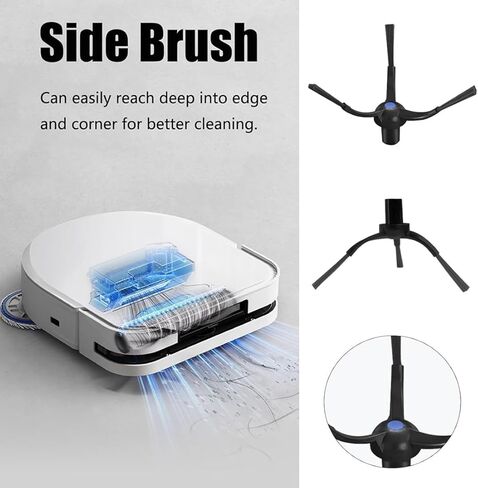 Deebot Replacement Parts Compatible with Ecovacs DEEBOT X5 PRO Omni Robot Vacuum Cleaner with Mop Function, Main Brush, Side Brushes, Hepa Filters, Mopping Pads, Dust Bags in Kuwait