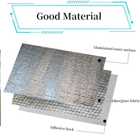 40'' x 47'' Aluminized Heat Shield Thermal Barrier Adhesive Backed Heat Blanket Wrap Fiberglass Insulation Reflective Material High Temp Protection in Kuwait