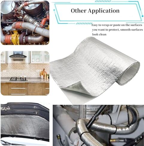 40'' x 47'' Aluminized Heat Shield Thermal Barrier Adhesive Backed Heat Blanket Wrap Fiberglass Insulation Reflective Material High Temp Protection in Kuwait
