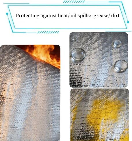 40'' x 47'' Aluminized Heat Shield Thermal Barrier Adhesive Backed Heat Blanket Wrap Fiberglass Insulation Reflective Material High Temp Protection in Kuwait