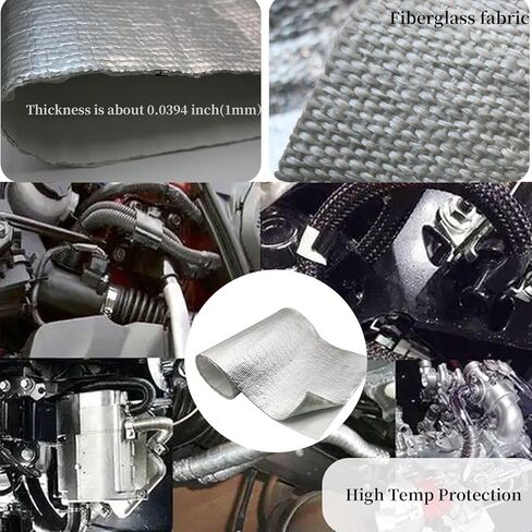 40'' x 47'' Aluminized Heat Shield Thermal Barrier Adhesive Backed Heat Blanket Wrap Fiberglass Insulation Reflective Material High Temp Protection in Kuwait