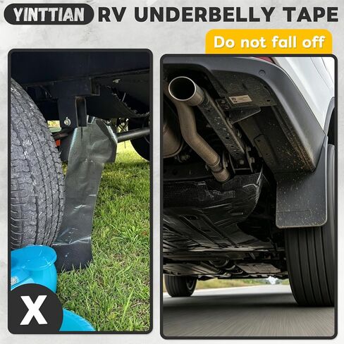 شريط YINTTIAN بطول 6 بوصات RV Underbelly، رقعة إصلاح مقاومة للماء شديدة التحمل للمظلة، قماش القنب، الخيمة، الشراع وغطاء القارب، رقعة إصلاح خارجية للمنزل المحمول RV Camper، شريط التماس الدائم in Kuwait