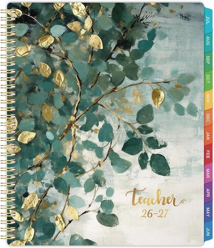 Planner 2023-2024 - July 2023-June 2024, 2023-2024 Academic Weekly & Monthly Planner with Tabs, 6.4" x 8.5", Hardcover with Back Pocket + Thick Paper + Twin-Wire Binding - Green in Saudi Arabia