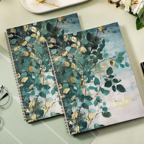 Planner 2023-2024 - July 2023-June 2024, 2023-2024 Academic Weekly & Monthly Planner with Tabs, 6.4" x 8.5", Hardcover with Back Pocket + Thick Paper + Twin-Wire Binding - Green in Saudi Arabia