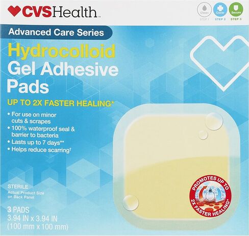 وسادات لاصقة جل غروانية مائية من CVS Health، 3 وسادات، 3.94 بوصة × 3.94 بوصة in Kuwait