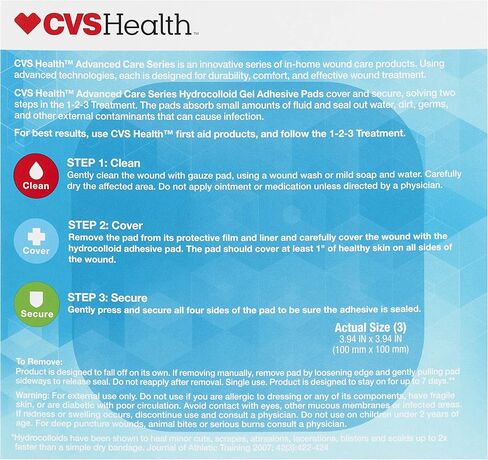 وسادات لاصقة جل غروانية مائية من CVS Health، 3 وسادات، 3.94 بوصة × 3.94 بوصة in Kuwait