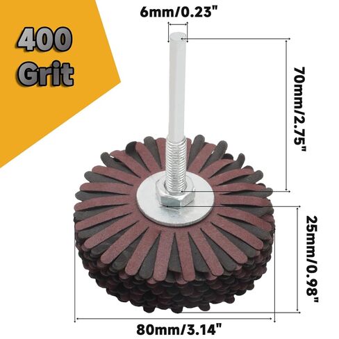 400 Grit Abrasive Cloth Flap Wheel, 1/4 Shank Flap Wheel for Carving, Polishing in Saudi Arabia