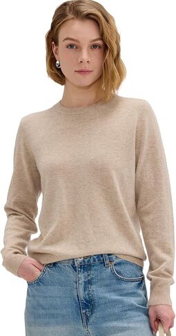Women’s Daily Cashmere Sweater – 100% Pure Cashmere Crew Neck Pullover, Soft Lightweight Knit in Saudi Arabia