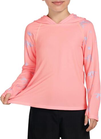 Boys Rash Guard Long Sleeve Hooded Swim Shirt Kids UPF 50+ Sun Protection Fishing Shirts Hoodie with Thumb Hole in Kuwait