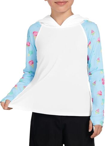 Boys Rash Guard Long Sleeve Hooded Swim Shirt Kids UPF 50+ Sun Protection Fishing Shirts Hoodie with Thumb Hole in Saudi Arabia