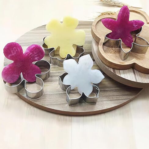 7-Piece Stainless Steel Fruit & Vegetable Carving Set – Floral & Leaf Cut-Out Tools with Punch Knife for Kitchen Art, Garnishing, Party Platters in Kuwait