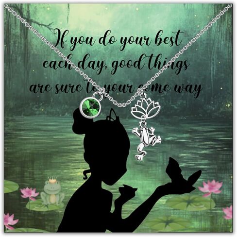 BLEOUK Princess Pendant Necklace Frog Cartoon Movie Themed Gift Princess Jewelry For Women in Saudi Arabia