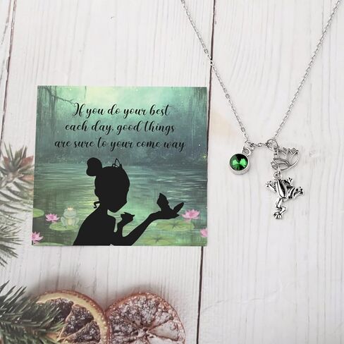 BLEOUK Princess Pendant Necklace Frog Cartoon Movie Themed Gift Princess Jewelry For Women in Saudi Arabia