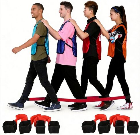 Fun-Filled 4-Legged Race Band Kit Cooperative Outdoor Game for Adults, Ideal for Birthday Parties, Team Bonding in Saudi Arabia