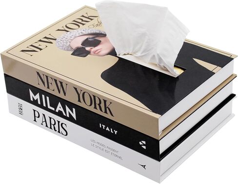 غطاء صندوق مناديل مستطيل من سينيا كاي - غطاء صندوق مناديل للكتب الصناعية المزخرفة، موزع حامل مناديل مستطيل كبير بما يكفي ليناسب صناديق المناديل المستطيلة الأنيقة والديكور الحديث (كاكي محايد) in Kuwait