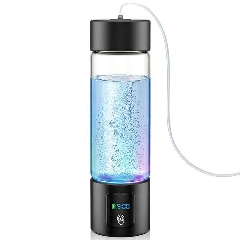 Hydrogen Water Bottle Generator with Display - 5-Min 3000PPB+ Nano Bubble H2 Infusion - pH7.8 Alkaline Water, 460ml Leak-Proof Design with Type-C Charging, Suitable for Fitness, Outdoor and Office Use in Kuwait