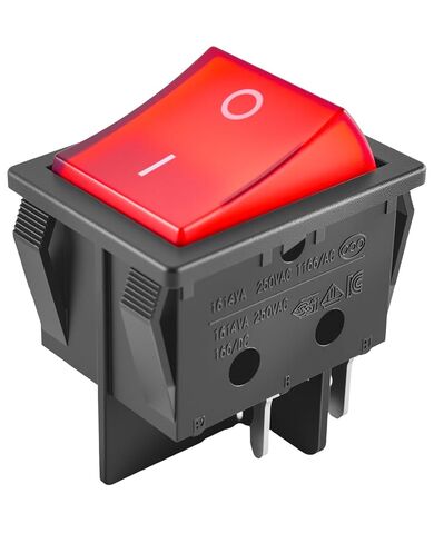 Rocker Switch with Red Lamp Fit for LE-CI 4Pin 2Stage 16A 250VAC T105/55 125VAC 16(4) A T85/55 Replace RS606, 2Pcs in Saudi Arabia