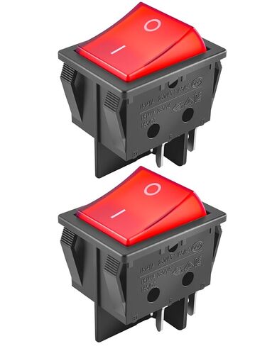 Rocker Switch with Red Lamp Fit for LE-CI 4Pin 2Stage 16A 250VAC T105/55 125VAC 16(4) A T85/55 Replace RS606, 2Pcs in Saudi Arabia