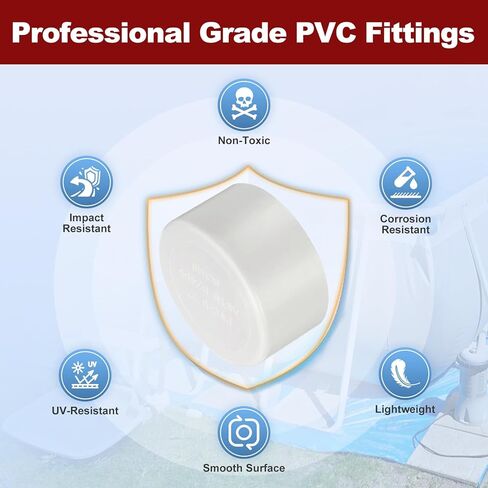 DTGN 1 قطعة 2 بوصة من تركيب غطاء النهاية الخارجية PVC، SCH40 محول قابس الأنابيب البلاستيكية من فئة الأثاث، تجهيزات غطاء الأنابيب لمشروع DIY، نظام الري، إطار السباكة، هياكل الحديقة in Kuwait