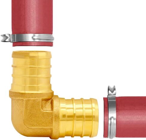 Uenede 28PCS LF Brass 1/2 Inch PEX Coupling Barb Crimp Pipe Tube Fitting Kit (8PCS Straight + 8PCS Elbow + 8PCS Tee + 4PCS 4-Way) in Saudi Arabia
