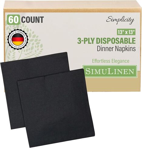 SimuLinen Dusty Rose، مناديل ورقية وردية للاستعمال مرة واحدة، 3 طبقات، 13 بوصة × 13 بوصة - 30 عبوة - مجموعة بسيطة، مثالية لأعياد الميلاد أو حفلات الحلوى in Kuwait