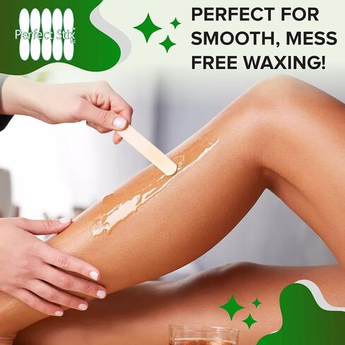 Perfect Stix Jumbo Waxing Sticks for Hair Removal, Wooden, 6 Inches, Body and Face, 150 Count in Kuwait
