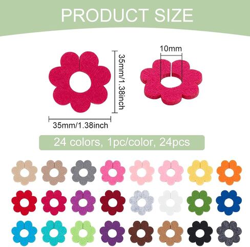 BENECREAT Felt Wine Glass Charms, Wine Identification Markers Drink Markers Tags for Cocktail Champagne Party Favors Decoration in Saudi Arabia