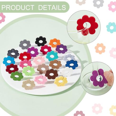 BENECREAT Felt Wine Glass Charms, Wine Identification Markers Drink Markers Tags for Cocktail Champagne Party Favors Decoration in Saudi Arabia