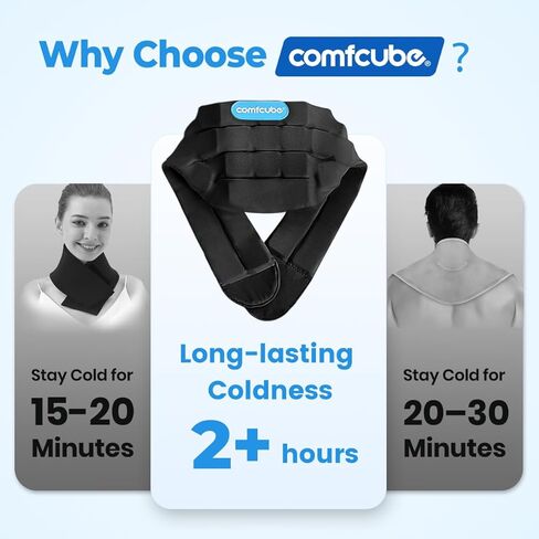 Comfcube Neck Ice Pack Wrap for Cervical Pain and Cooling, 2 Hours Long Lasting Cold Ice Pack for Neck Injuries, Reusable Flexible Cold Pack for Hot Weather, Hot Flashes, Surgery, Office Pressure in Saudi Arabia