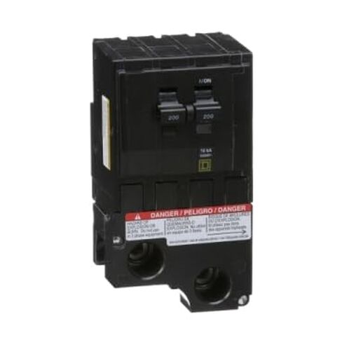 QO2200 - قاطع دائرة صغير، QO، 200 أمبير، 2 قطب، 120/240 فولت تيار متردد، 10 كيلو أمبير، وصل بالكهرباء in Kuwait