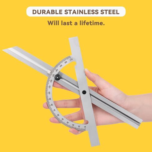 12" Steel Protractor Angle Finder Sliding Bevel Gauge Metal Protractor for Construction Jobs, Cabinet-Making and Fine Carpentry, Measuring Tool for Carpenters & Woodworking Hobbyists in Kuwait
