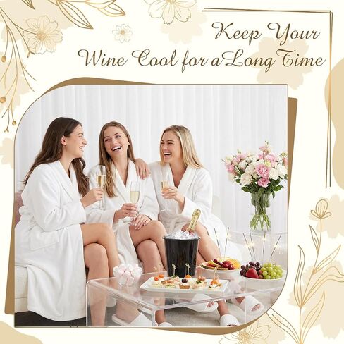 Layhit 48 Pcs Plastic Ice Buckets for Parties 3 Liters Wine Bucket Portable Ice Holder Disposable Wine Cooler for Party Wedding Party Beverages Champagne Soda and Beer (Black) in Kuwait