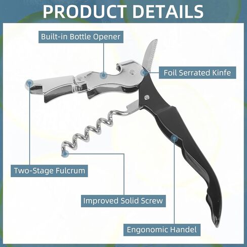 24 Pack Colorful Corkscrew Wine Openers Upgraded Heavy Duty Stainless Steel Wine Opener Bulk Double Hinged Wine Key for Serves Waiters Bartenders Party Wine Opener Favor (Colorful) in Saudi Arabia