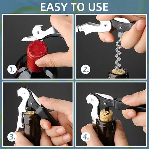 24 Pack Colorful Corkscrew Wine Openers Upgraded Heavy Duty Stainless Steel Wine Opener Bulk Double Hinged Wine Key for Serves Waiters Bartenders Party Wine Opener Favor (Colorful) in Saudi Arabia