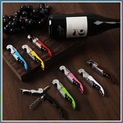 24 Pack Colorful Corkscrew Wine Openers Upgraded Heavy Duty Stainless Steel Wine Opener Bulk Double Hinged Wine Key for Serves Waiters Bartenders Party Wine Opener Favor (Colorful) in Saudi Arabia