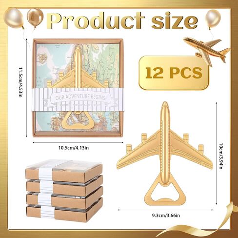 24PCS Airplane Bottle Opener for Wedding Favors Air Plane Travel Beer Bottle Openers for Guests,Party Souvenirs or Decorations (Gold1) in Saudi Arabia